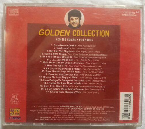 Golden Collection Kishore Kumar Fun Songs Hindi Audio CD banumass.com.
