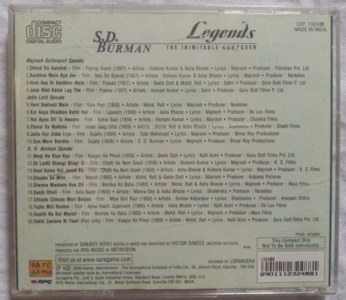 Legends S.D Burman Hindi Audio CD banumass.com.
