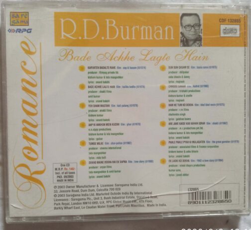 R.D. Burman Audio CD Bade Achhe Lagte Hain banumass.com.