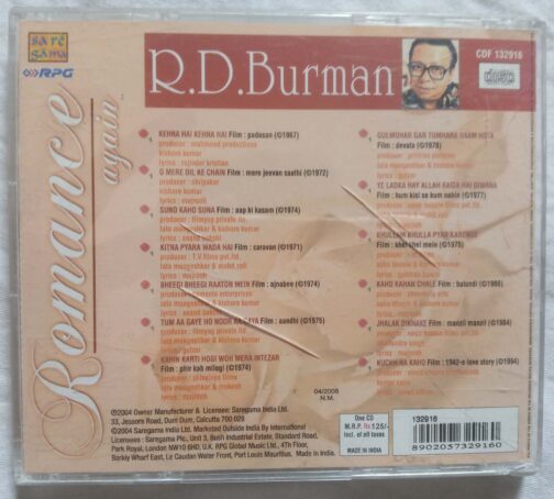 R.D. Burman O Mere Dil Ke Chain Romance Again Hindi Audio CD banumass.com.