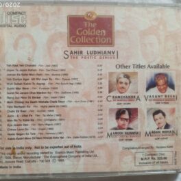 The Golden Collection Sahir ludhianvi The Poetic Genius Hindi Audio CD