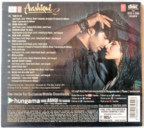 Aashiqui 2 Hindi Audio CD By Jeet Gannguli Mithoon Ankit Tiwari (2)