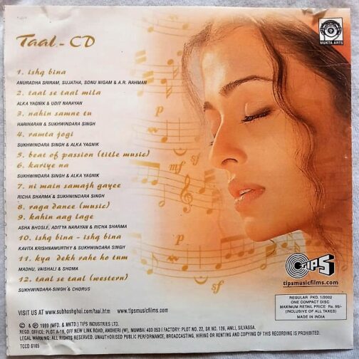 Taal Hindi Audio Cd By A.R (1)