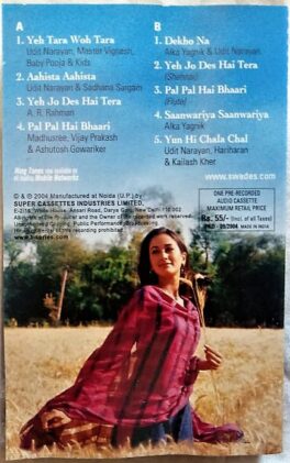 Swades Hindi Audio Cassettes By A.R. Rahman