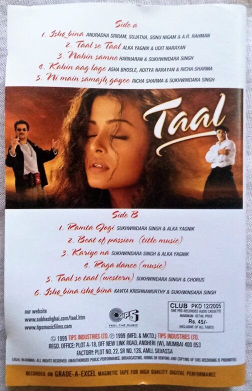 Taal Hindi Audio Cassettes By A.R Rahman (1)