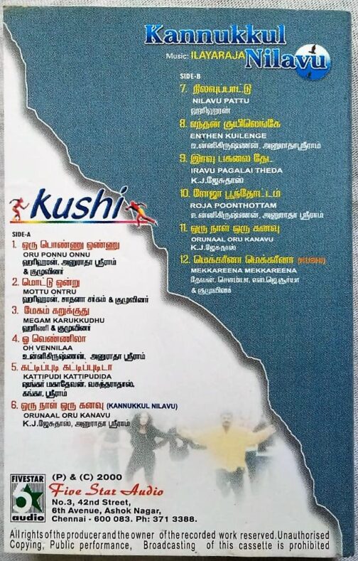 Kushi - Kannukkul Nilavu Tamil Audio Cassettes