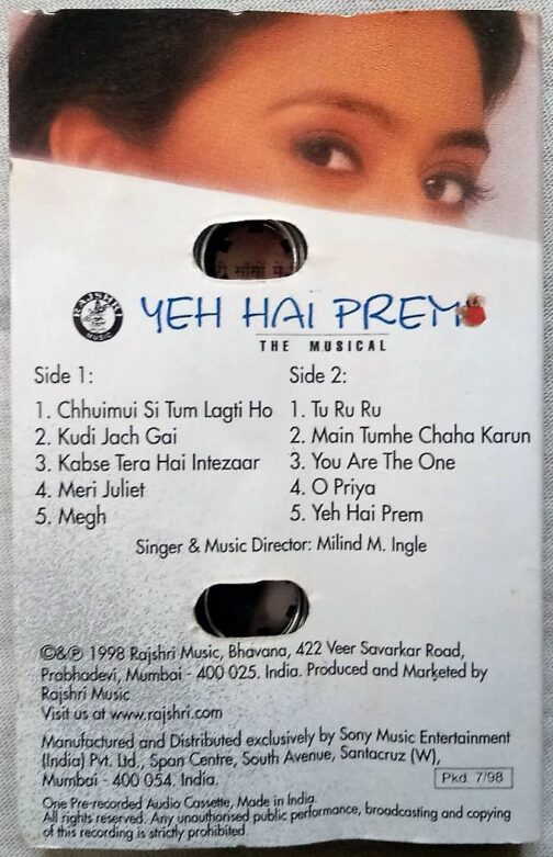 Yeh Hai Prem Hindi Audio Cassettes By Milind Ingle (1)