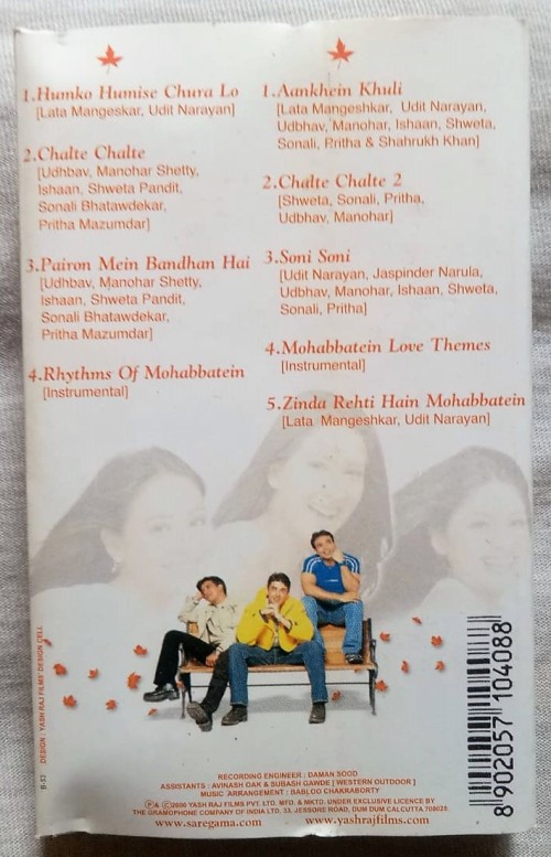 Mohabbatein Hindi Audio Cassettes By Jatin Lalit (1)
