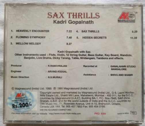 Sax Thrills Kadri Gopalnath Audio CD (1)