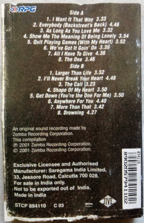 Backstreet Boys Greatest Hits Chapter One English Audio Cassettes (1)