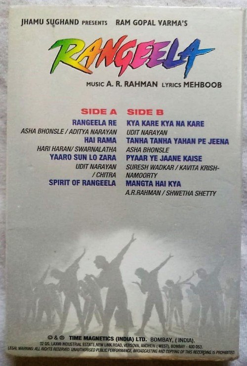 Rangeela Hindi Audio Cassettes By A.R. Rahman (1)