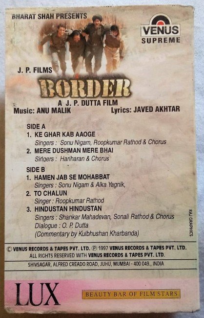Border Hindi Audio Cassette By Anu Malik (1)