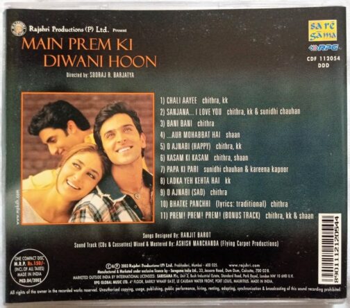 Main Prem Ki Diwani Hoon Hindi Audio Cd By Anu Malik (1)