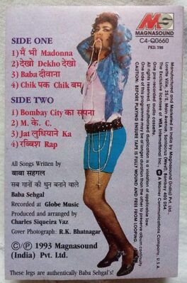 Baba Sehgal Madonna Hindi Audio Cassette