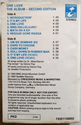 Dr. Alban One Love Second Edition Audio Cassettes