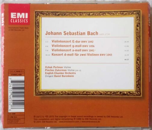 Bach Violinkonzerte Itzhak Perlman Pinchas Zukerman Audio Cd (1)