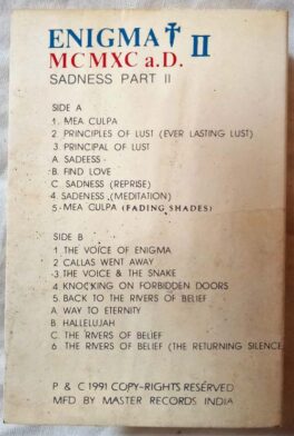 Enigma mcmxc a.d sadness part 2 Audio Cassette