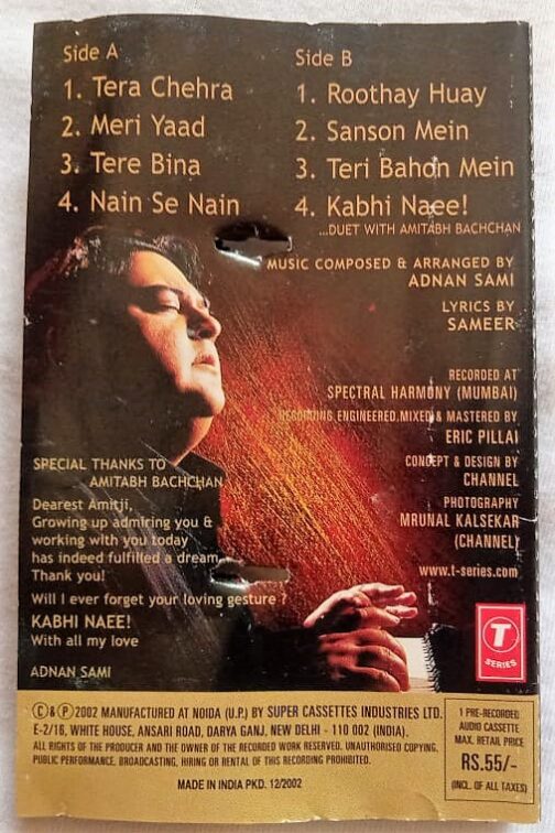 Tere Chehra Adnan Sami Hindi Audio Cassette (1)