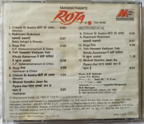Roja Hindi Audio CD By A.R. Rahman (1)