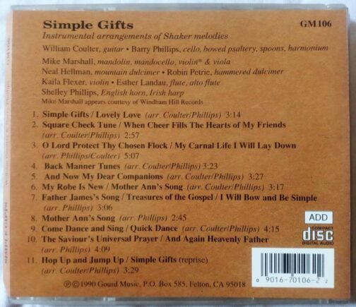 Simple Gifts William Coulter And Barry Phillips Audio CD (1)