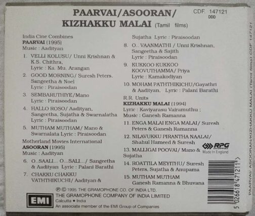 Asooran - Paarvai - Kizhakku Malai Tamil Audio Cd (1)