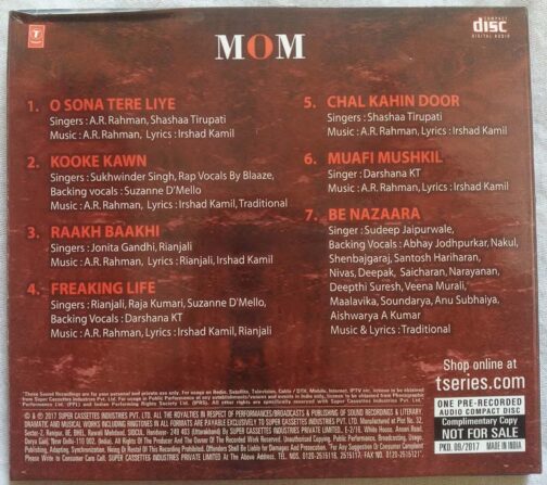 Mom Hindi Audio Cd By A.R Rahman (1)