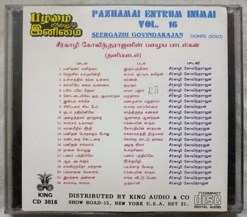 Pazhamai Entrum Ilamai Vol 16 Seergazhi Govindarajan ols hits Solo Tamil Audio Cd (1)