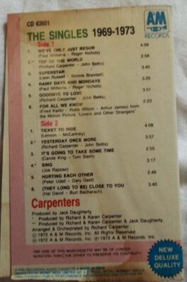 The Singles 1969 – 1973 Audio Cassette