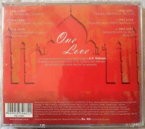 A.R. Rahman One Love Audio Cd (1)