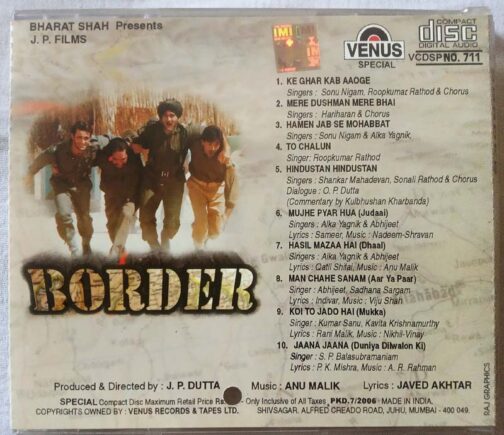 Border Hindi Audio Cd By Anu Malik (1)