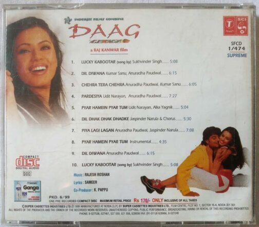 Daag Hindi Audio CD By Rajesh Roshan (1)