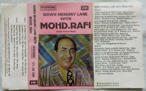 Down Memory Lane With Mohn. Rafi Hindi Audio Cassette