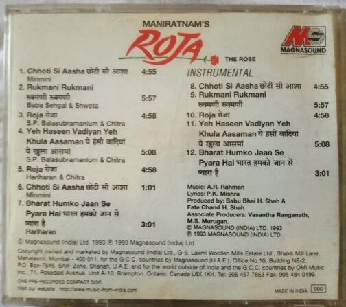 Roja Hindi Audio cd By A.R Rahman (1)