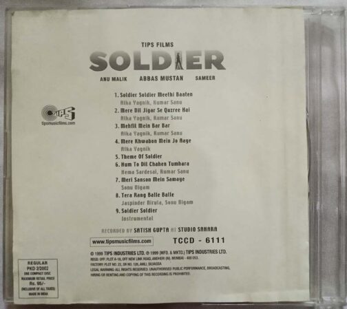 Soldier HindI Audio CD By Anu Malik (1)