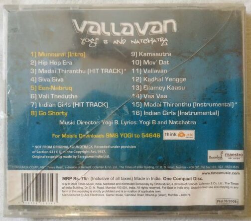 Vallavan Yogi B and Natchatra Audio CD (1)