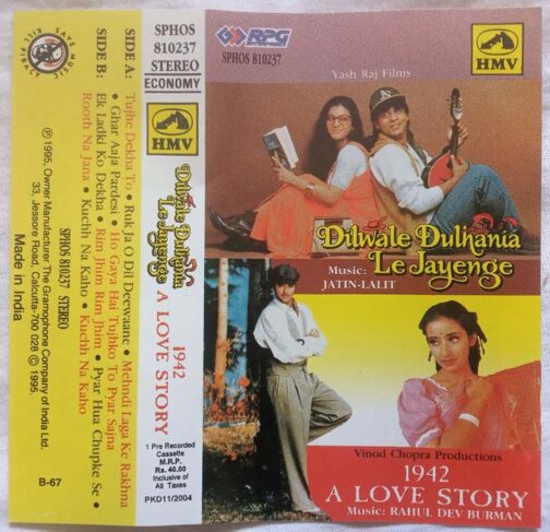 Dilwale Dulhania Le Jayenge - 1942 Love Story Hindi Audio Cassette