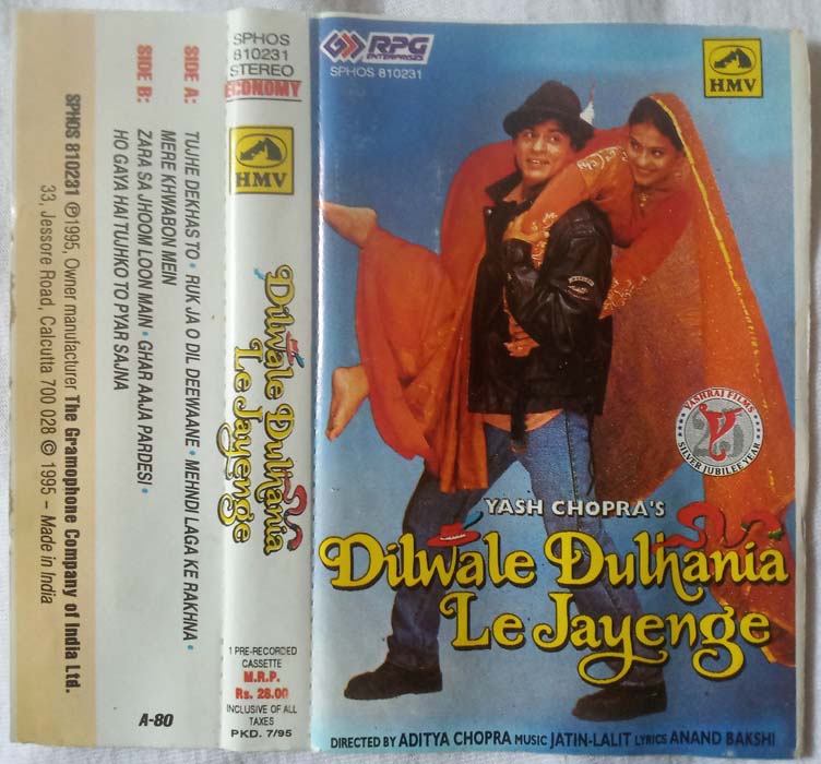 Dilwale Dulhania Le Jayenge HindI Audio Cassette By Jatin–Lalit