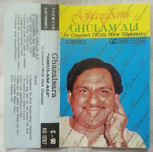Ghazalsara Ghulam Ali In Concert with new Ghazals Hindi Audio Cassette