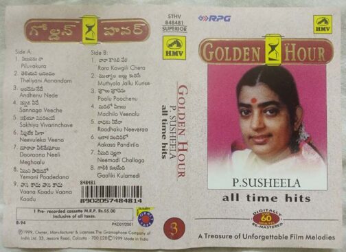 Golden Hour P. Susheela All Time Hits Tamil Audio Cassette