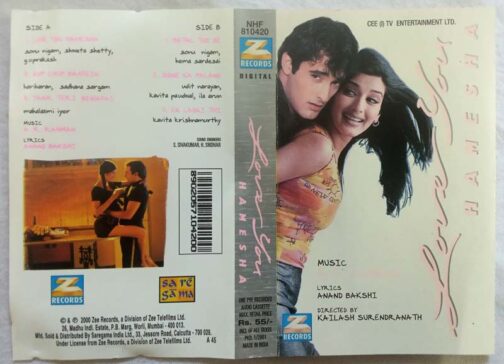 Love You Hamesha Hindi Audio Cassettes By A.R Rahman