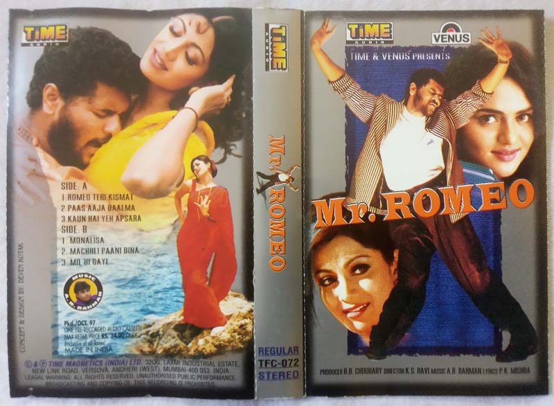 MR.Romeo Hindi Audio Cassettes By A.R Rahman