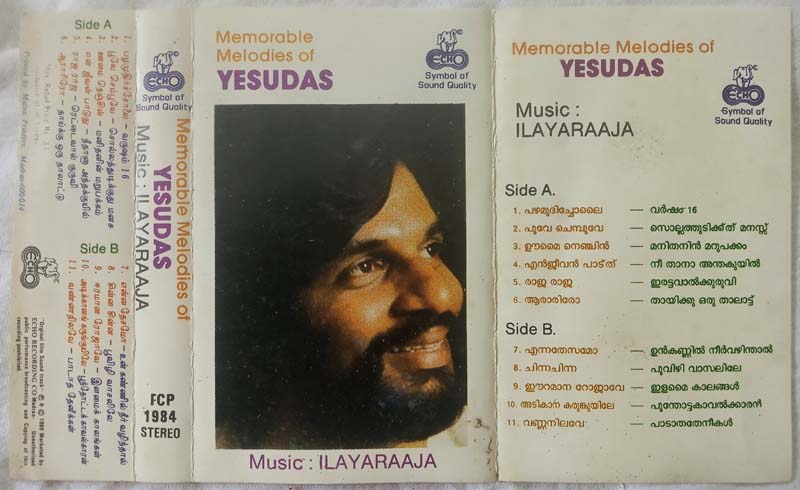 Memorable Melodies of Yesudas Tamil Audio Cassette