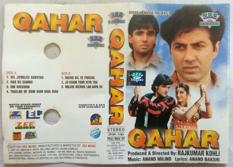 Qahar Hindi Audio Cassette By Anand Milind