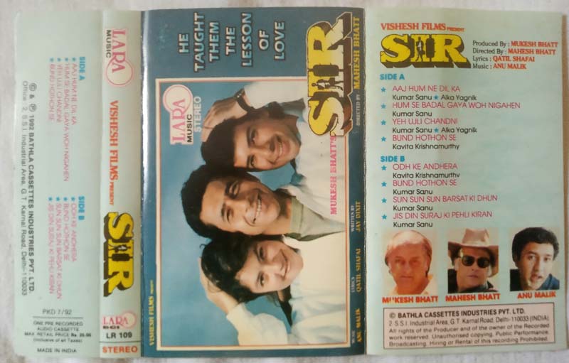 Sir Hindi Audio Cassette By Anu Malik