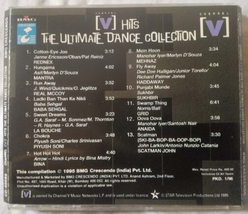 V Hits The Ultimate Dance Collection Hindi Audio Cd (1)