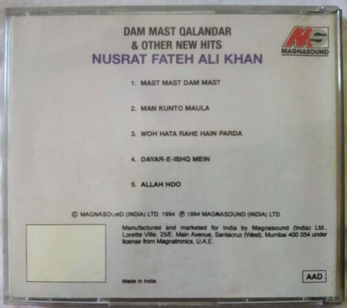 Nusrat Fateh Ali Khan Dam Mast Qalandar & Other New Hits Audio CD (2)