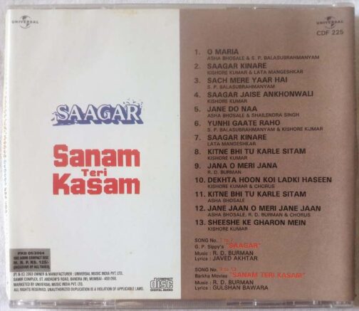 Saagar - Sanam Teri Kasam Hindi Audio Cd (1)