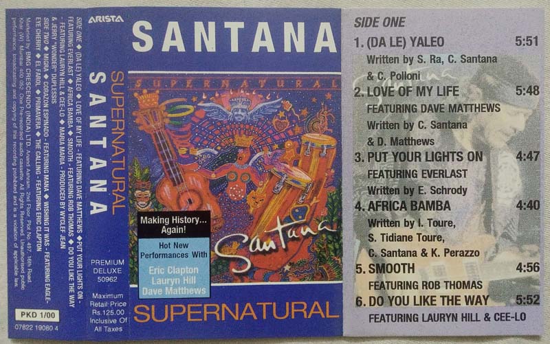 Santana Supernatural Audio Cassette