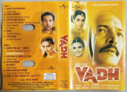 Vadh Hindi Audio Cassette By Vishal Shekhar