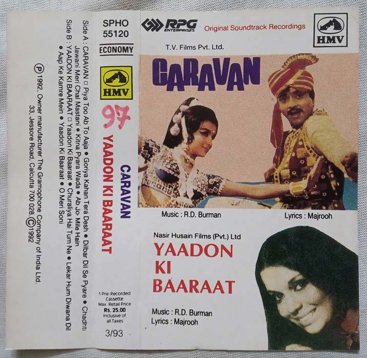 Caravan - Yaadon Ki Baaraat Hindi Audio Cassette By R.D.Burman